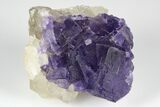 Purple, Cubic Fluorite Crystals with Quartz - Berbes, Spain #183838-1